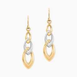Histoire d'Or Boucles D'Oreilles Pendantes Pentti Or Bicolore