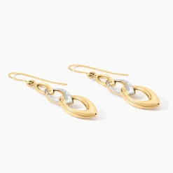 Histoire d'Or Boucles D'Oreilles Pendantes Pentti Or Bicolore