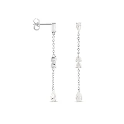 Histoire d'Or Boucles D'oreilles Pendantes Kelan Argent Blanc Oxyde De Zirconium