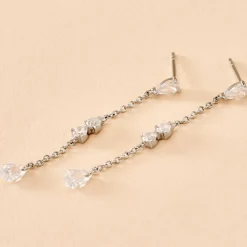 Histoire d'Or Boucles D'oreilles Pendantes Kelan Argent Blanc Oxyde De Zirconium