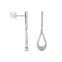 Histoire d'Or Boucles D'oreilles Pendantes Or Blanc Abilene Diamants