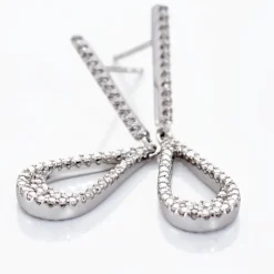 Histoire d'Or Boucles D'oreilles Pendantes Or Blanc Abilene Diamants