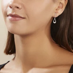 Histoire d'Or Boucles D'oreilles Pendantes Or Blanc Abilene Diamants