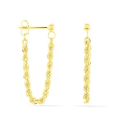Histoire d'Or Boucles D'oreilles Pendantes Jerry Corde Or Jaune