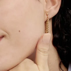 Histoire d'Or Boucles D'oreilles Pendantes Jerry Corde Or Jaune