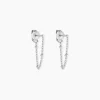 Histoire d'Or Boucles D'oreilles Pendantes Leent Argent Blanc