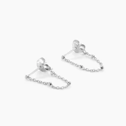 Histoire d'Or Boucles D'oreilles Pendantes Leent Argent Blanc