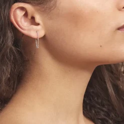 Histoire d'Or Boucles D'oreilles Pendantes Leent Argent Blanc