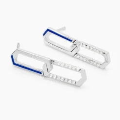 Boucles D'oreilles Pendantes Infini Pop Argent Blanc Oxyde Zirconium-Histoire d'Or