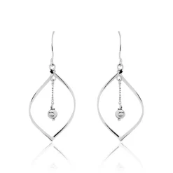 Boucles D'oreilles Pendantes Melaine Argent Blanc-Histoire d'Or