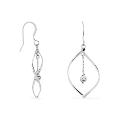 Boucles D'oreilles Pendantes Melaine Argent Blanc-Histoire d'Or