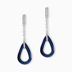 Histoire d'Or Boucles D'oreilles Pendantes Peer Argent Blanc Oxyde De Zirconium