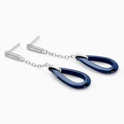 Histoire d'Or Boucles D'oreilles Pendantes Peer Argent Blanc Oxyde De Zirconium