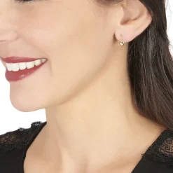 Boucles D'oreilles Pendantes France-marie Coeur Or Jaune-Histoire d'Or Sale