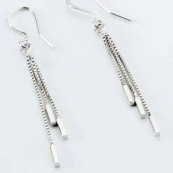 Histoire d'Or Boucles D'oreilles Pendantes Ginevra Argent Blanc