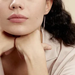 Histoire d'Or Boucles D'oreilles Pendantes Ginevra Argent Blanc