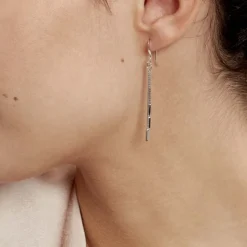 Histoire d'Or Boucles D'oreilles Pendantes Ginevra Argent Blanc