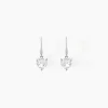 Boucles D'oreilles Pendantes Bo Coeur Pm Or Blanc Oxyde De Zirconium-Histoire d'Or Clearance