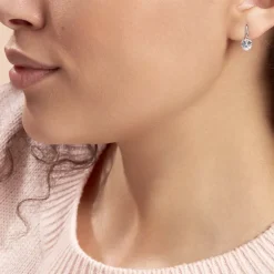 Boucles D'oreilles Pendantes Bo Coeur Pm Or Blanc Oxyde De Zirconium-Histoire d'Or Clearance