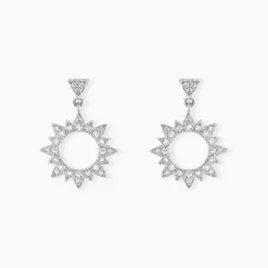Boucles D'oreilles Pendantes Teana Argent Blanc Oxyde De Zirconium-Histoire d'Or Clearance