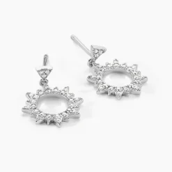 Boucles D'oreilles Pendantes Teana Argent Blanc Oxyde De Zirconium-Histoire d'Or Clearance