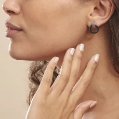 Boucles D'oreilles Pendantes Bertillianne Argent  Céramique Et Oxyde-Histoire d'Or Hot