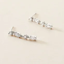 Histoire d'Or Boucles D'oreilles Pendantes Argent Blanc Shiny Nights Oxyde