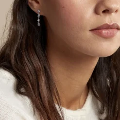 Histoire d'Or Boucles D'oreilles Pendantes Argent Blanc Shiny Nights Oxyde