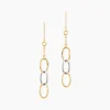 Histoire d'Or Boucles D'oreilles Pendantes Lucette Or Bicolore