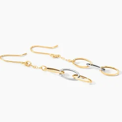 Histoire d'Or Boucles D'oreilles Pendantes Lucette Or Bicolore