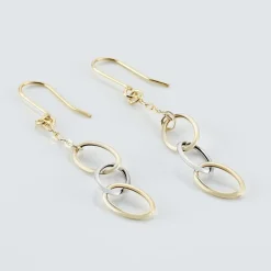Histoire d'Or Boucles D'oreilles Pendantes Lucette Or Bicolore