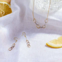 Histoire d'Or Boucles D'oreilles Pendantes Lucette Or Bicolore