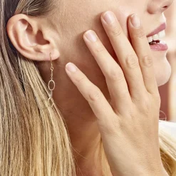 Histoire d'Or Boucles D'oreilles Pendantes Lucette Or Bicolore