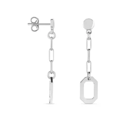 Histoire d'Or Boucles D'oreilles Pendantes Soho Argent Blanc