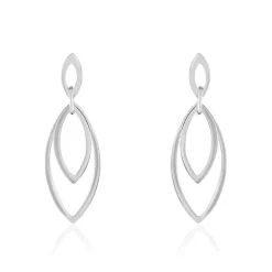 Boucles D'oreilles Pendantes Toupie Argent Blanc-Histoire d'Or Discount
