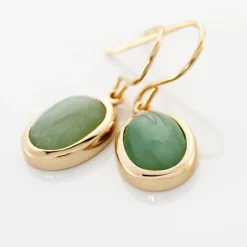 Boucles D'oreilles Pendantes Veina Plaqué Or Jaune Aventurine-Histoire d'Or Outlet