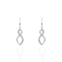 Histoire d'Or Boucles D'oreilles Pendantes Odile Argent Blanc Oxyde De Zirconium