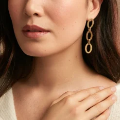 Histoire d'Or Boucles D'oreilles Pendantes Sprita Acier Doré