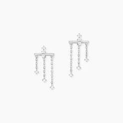 Histoire d'Or Boucles D'oreilles Pendantes Marsala Argent Blanc Oxyde De Zirconium