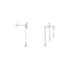 Histoire d'Or Boucles D'oreilles Pendantes Marsala Argent Blanc Oxyde De Zirconium
