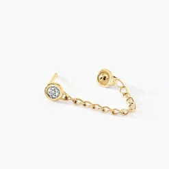 Boucles D'oreilles Pendantes Mahe Or Jaune Diamant-Histoire d'Or