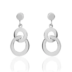 Histoire d'Or Boucles D'oreilles Pendantes Anjeza Argent Blanc