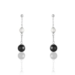Histoire d'Or Boucles D'oreilles Pendantes Lucia Cera Argent Blanc Perle De Culture