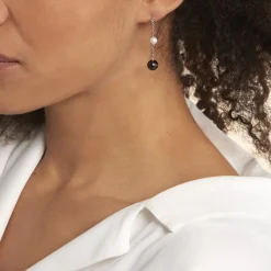 Histoire d'Or Boucles D'oreilles Pendantes Lucia Cera Argent Blanc Perle De Culture