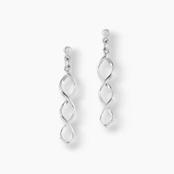 Histoire d'Or Boucles D'oreilles Pendantes Jolanda Argent Blanc