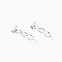 Histoire d'Or Boucles D'oreilles Pendantes Jolanda Argent Blanc