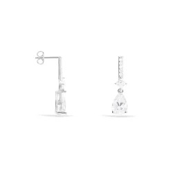 Boucles D'oreilles Pendantes Eowyn Argent Blanc Oxyde De Zirconium-Histoire d'Or Outlet