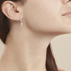 Boucles D'oreilles Pendantes Eowyn Argent Blanc Oxyde De Zirconium-Histoire d'Or Outlet