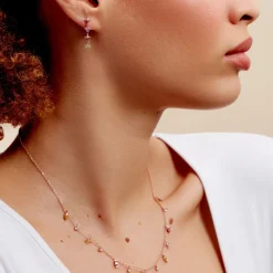 Boucles D'oreilles Pendantes Nimbe Argent Rose Oxyde De Zirconium-Histoire d'Or Hot