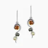 Histoire d'Or Boucles D'oreilles Pendantes Murriel Argent Blanc Ambre